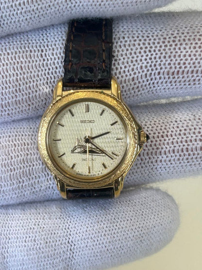 Seiko Exceline 4J41-0080 Analog Mechanical (Manual) Women Manual Winding時計 ゴールドケース