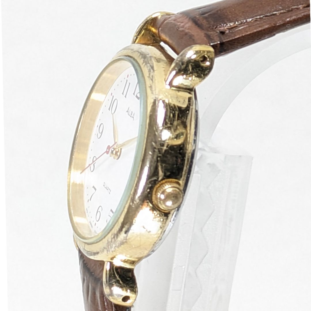 Seiko Alba V501-6N10 Analog Quartz Women Ladies Wristwatch - New Leather Strap, Working