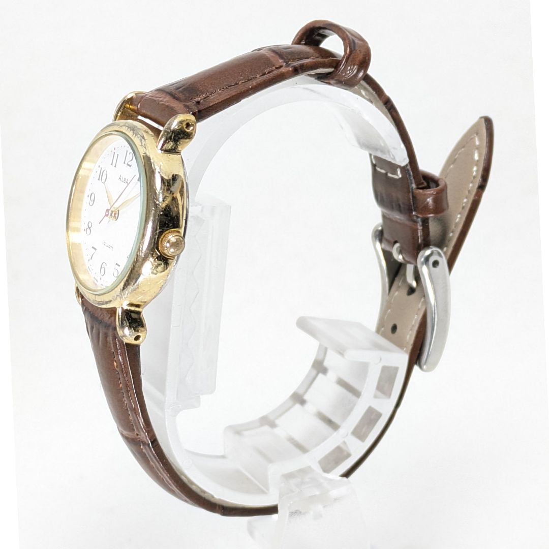 Seiko Alba V501-6N10 Analog Quartz Women Ladies Wristwatch - New Leather Strap, Working