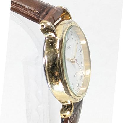 Seiko Alba V501-6N10 Analog Quartz Women Ladies Wristwatch - New Leather Strap, Working