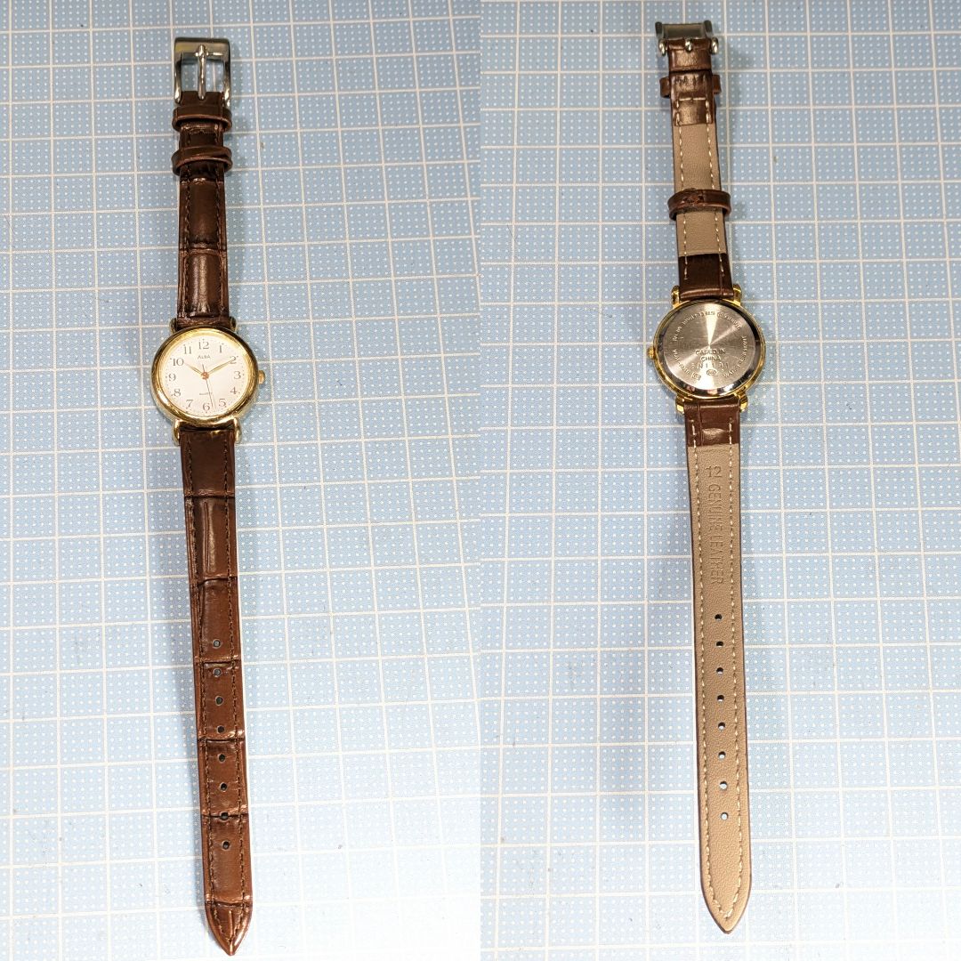Seiko Alba V501-6N10 Analog Quartz Women Ladies Wristwatch - New Leather Strap, Working