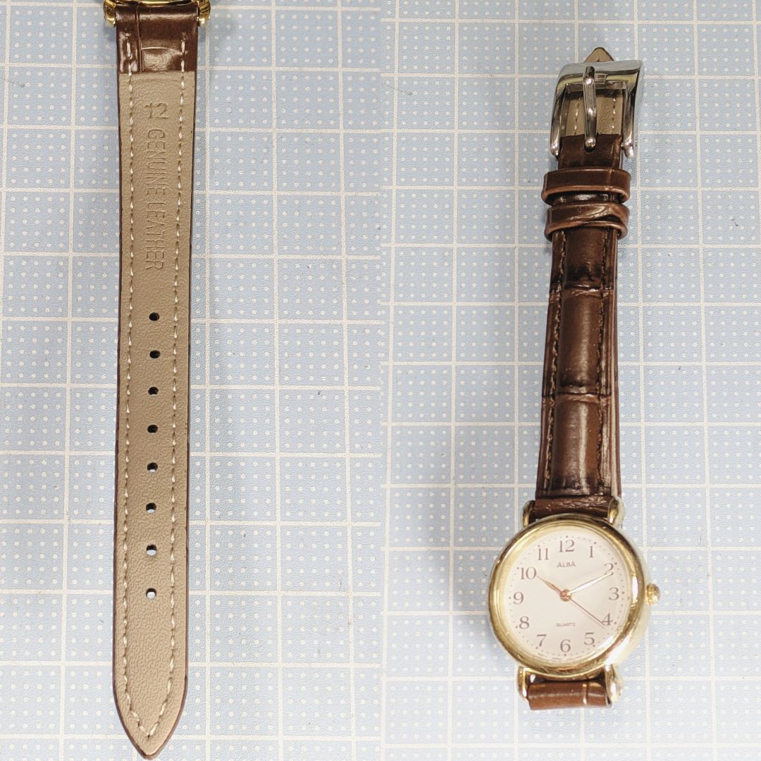 Seiko Alba V501-6N10 Analog Quartz Women Ladies Wristwatch - New Leather Strap, Working