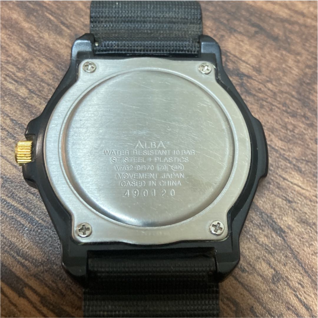 Seiko ALBA V732-0R70 Analog Quartz Men Black Wristwatch