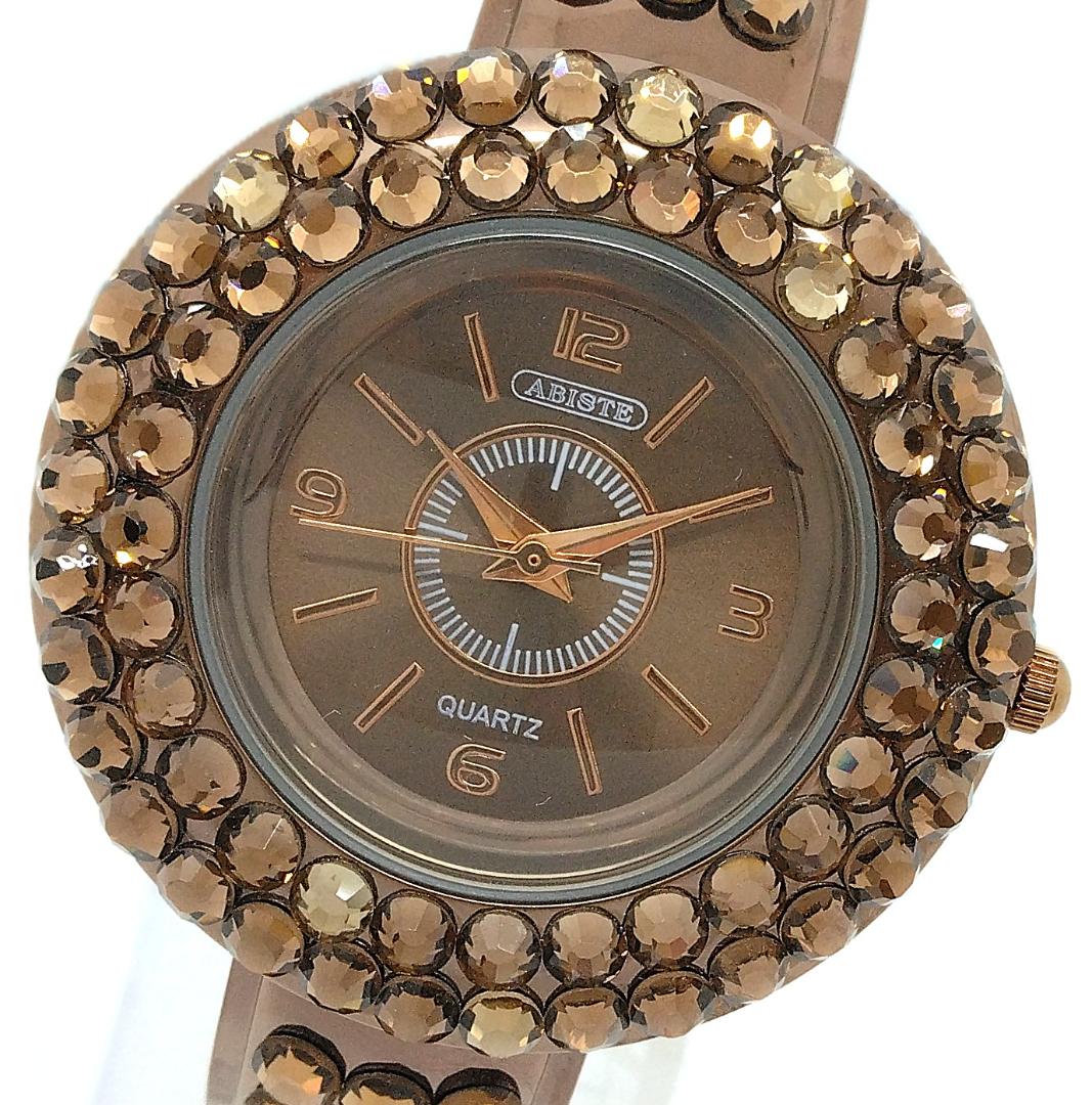 Abiste Analog Quartz Women アビステ Watch バングル ラインストーン 中古美品