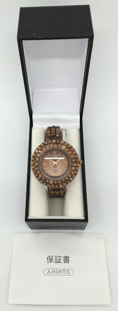 Abiste Analog Quartz Women アビステ Watch バングル ラインストーン 中古美品