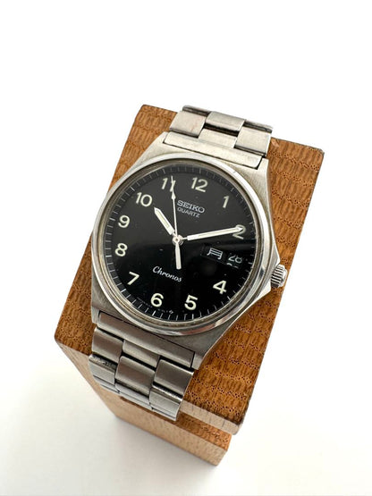 Seiko Chronos 8123-6120 Analog Quartz Unisex Adults Day Date 33Mm Vintage Watch Head For Parts As-Is