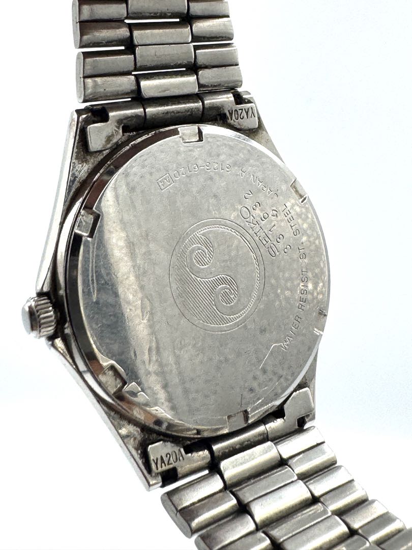 Seiko Chronos 8123-6120 Analog Quartz Unisex Adults Day Date 33Mm Vintage Watch Head For Parts As-Is