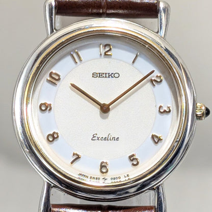 Seiko Exceline 2N20-0080 Analog Quartz Women Battery & Band Replaced Working Item