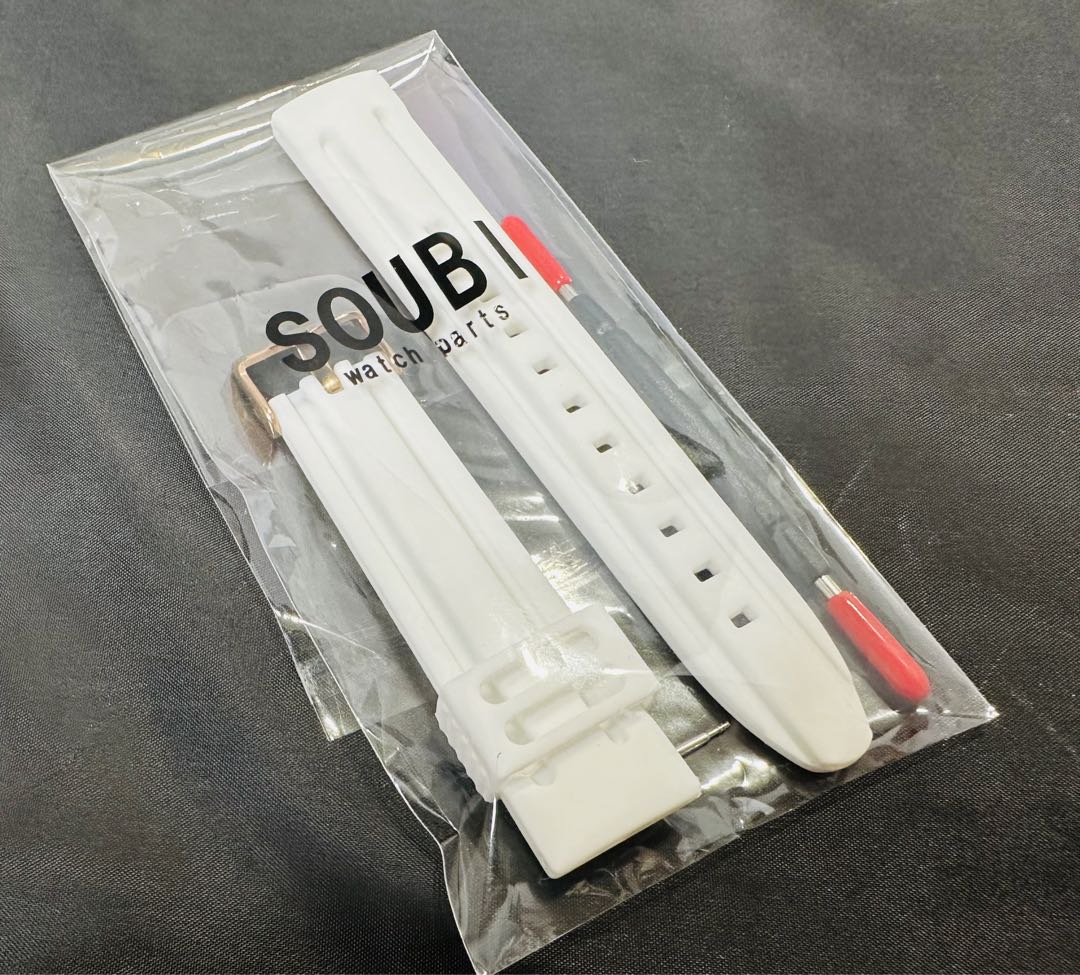 Soub Analog Quartz Men スウブ おまけバネ棒付き 男女兼用 白 Pg ラバーベルト ホワイト ピンクゴールド
