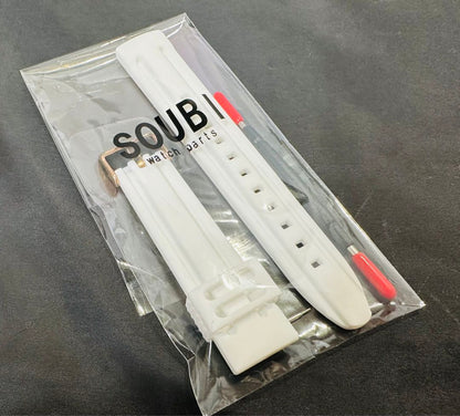 Soub Analog Quartz Men スウブ おまけバネ棒付き 男女兼用 白 Pg ラバーベルト ホワイト ピンクゴールド