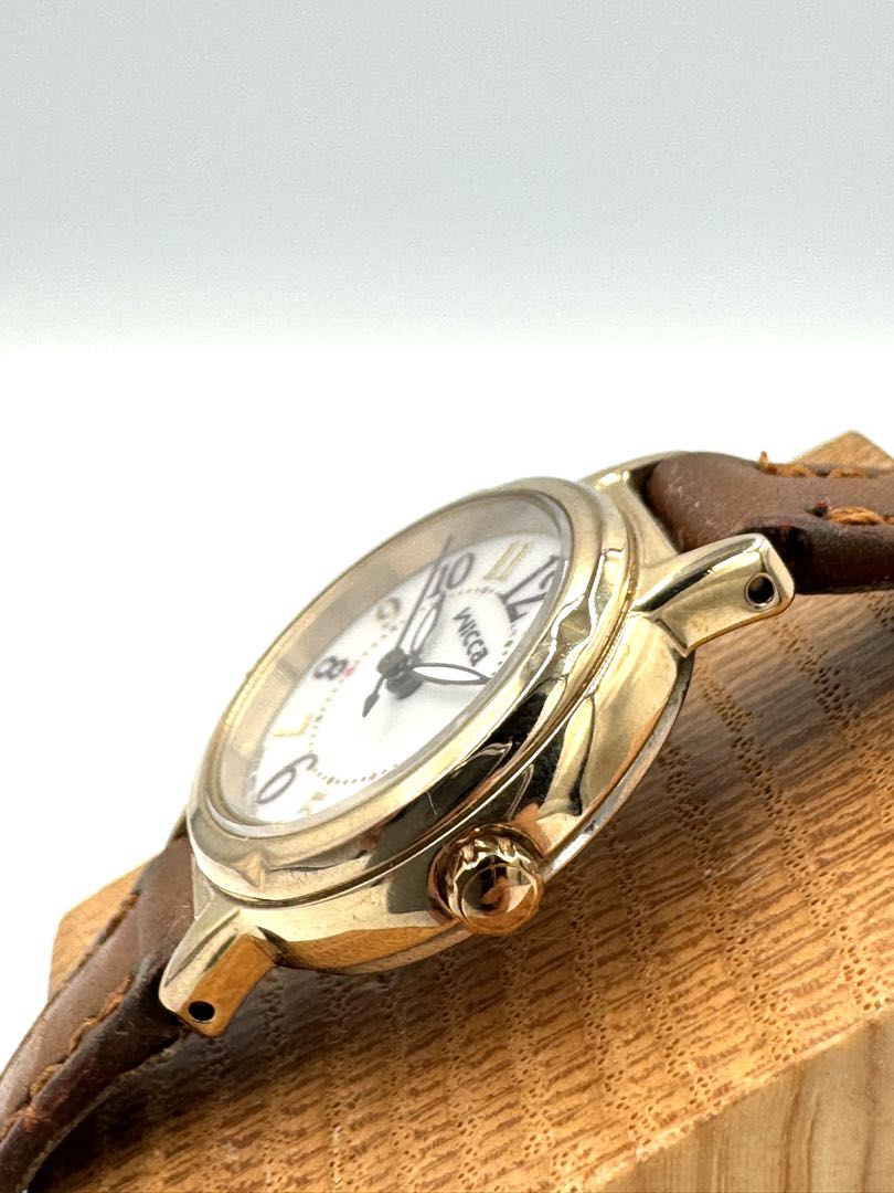 Citizen Wicca E031-R025151 Analog Quartz (Solar Powered) Women Vtg. Eco-Drive Solar Gold Tone Ladies Leather Watch
