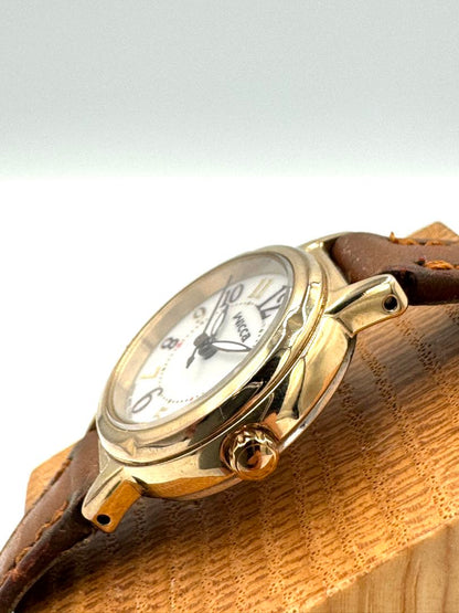 Citizen Wicca E031-R025151 Analog Quartz (Solar Powered) Women Vtg. Eco-Drive Solar Gold Tone Ladies Leather Watch