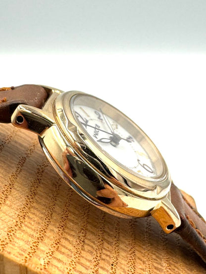 Citizen Wicca E031-R025151 Analog Quartz (Solar Powered) Women Vtg. Eco-Drive Solar Gold Tone Ladies Leather Watch