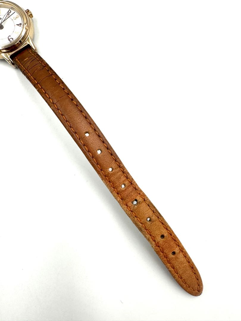 Citizen Wicca E031-R025151 Analog Quartz (Solar Powered) Women Vtg. Eco-Drive Solar Gold Tone Ladies Leather Watch