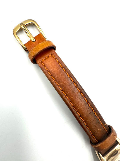 Citizen Wicca E031-R025151 Analog Quartz (Solar Powered) Women Vtg. Eco-Drive Solar Gold Tone Ladies Leather Watch
