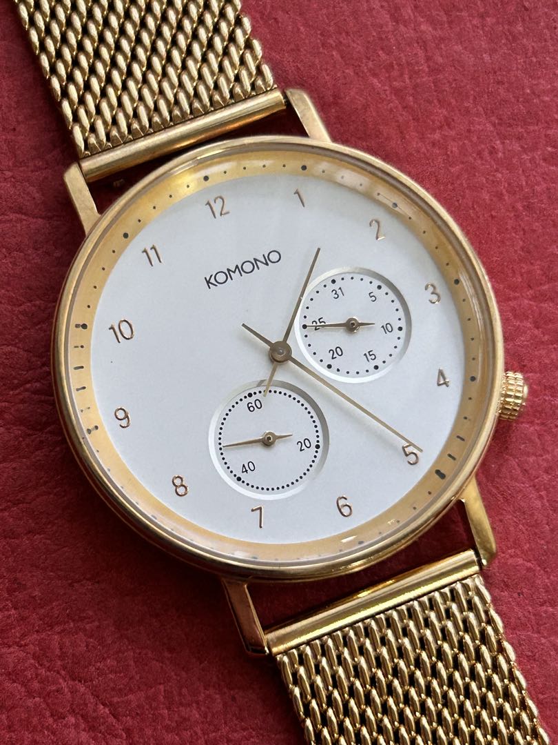 Komono Analog Quartz Men コモノ ワルサーゴールド アナログwatch未使用品battery Replaced