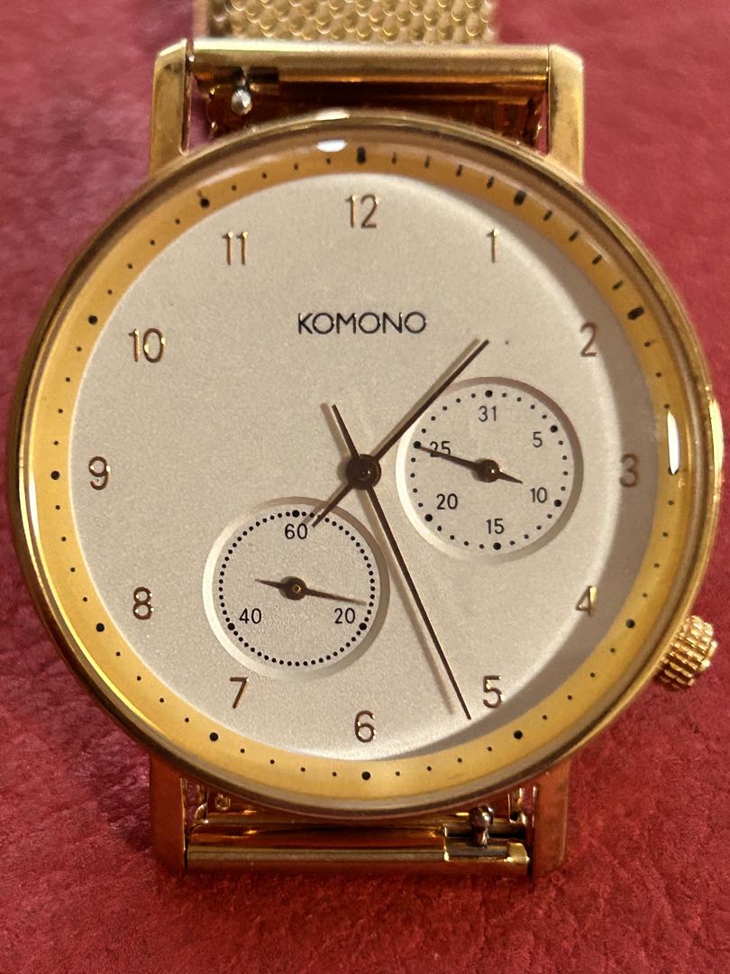 Komono Analog Quartz Men コモノ ワルサーゴールド アナログwatch未使用品battery Replaced