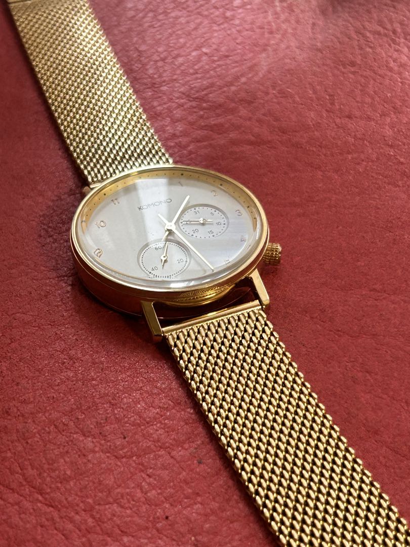 Komono Analog Quartz Men コモノ ワルサーゴールド アナログwatch未使用品battery Replaced