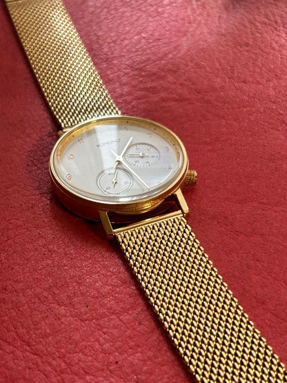 Komono Analog Quartz Men コモノ ワルサーゴールド アナログwatch未使用品battery Replaced