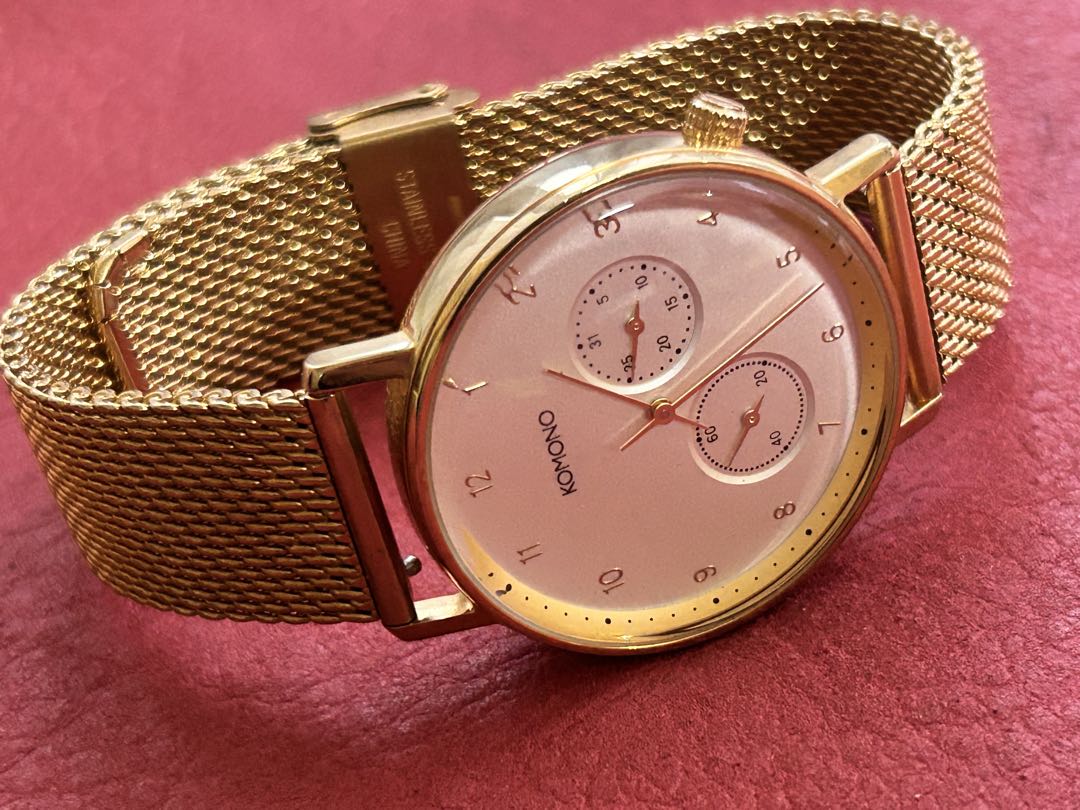 Komono Analog Quartz Men コモノ ワルサーゴールド アナログwatch未使用品battery Replaced