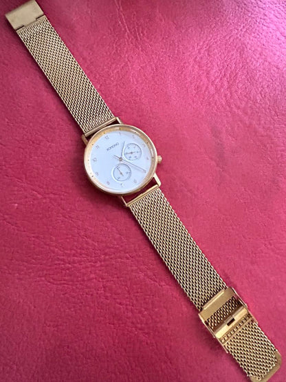 Komono Analog Quartz Men コモノ ワルサーゴールド アナログwatch未使用品battery Replaced