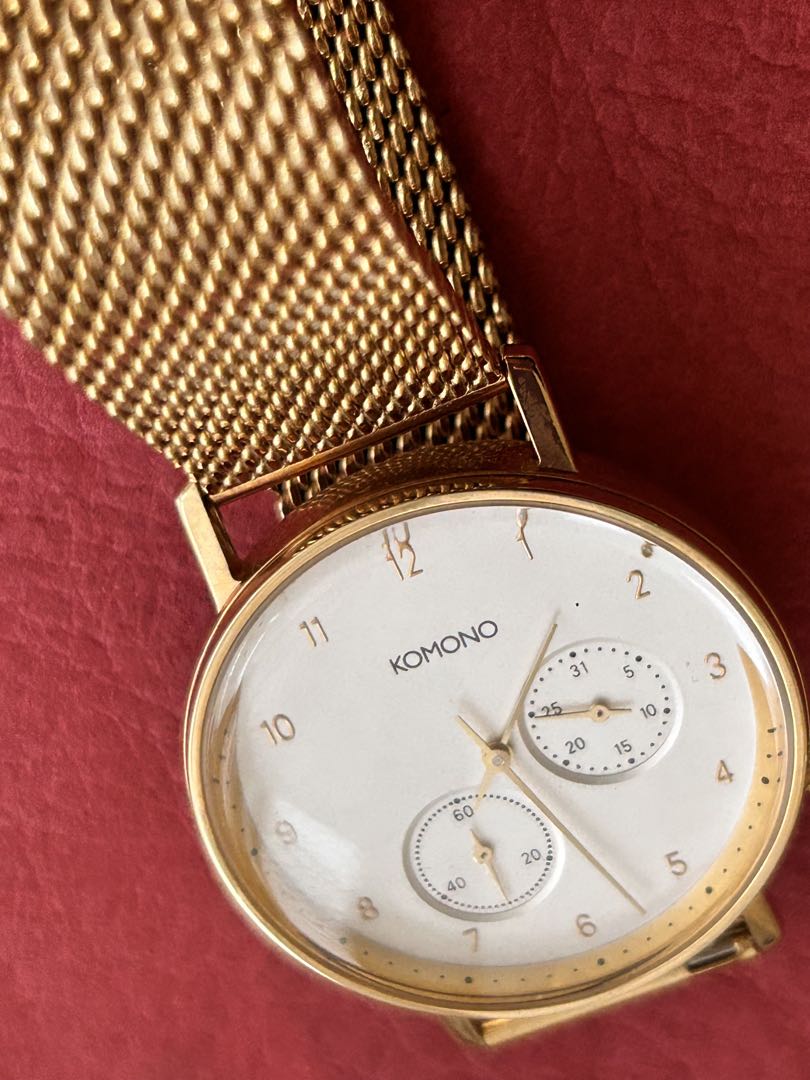 Komono Analog Quartz Men コモノ ワルサーゴールド アナログwatch未使用品battery Replaced
