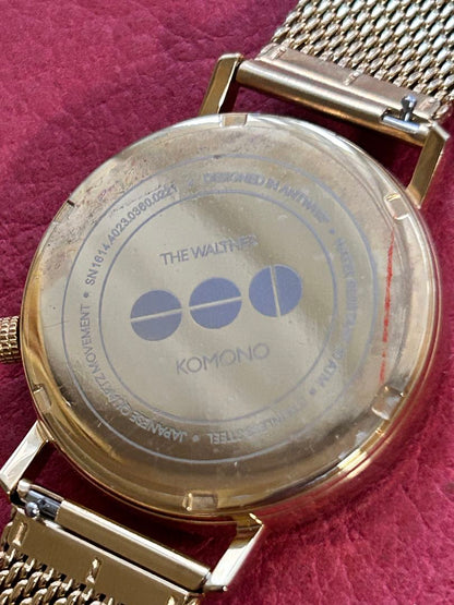 Komono Analog Quartz Men コモノ ワルサーゴールド アナログwatch未使用品battery Replaced
