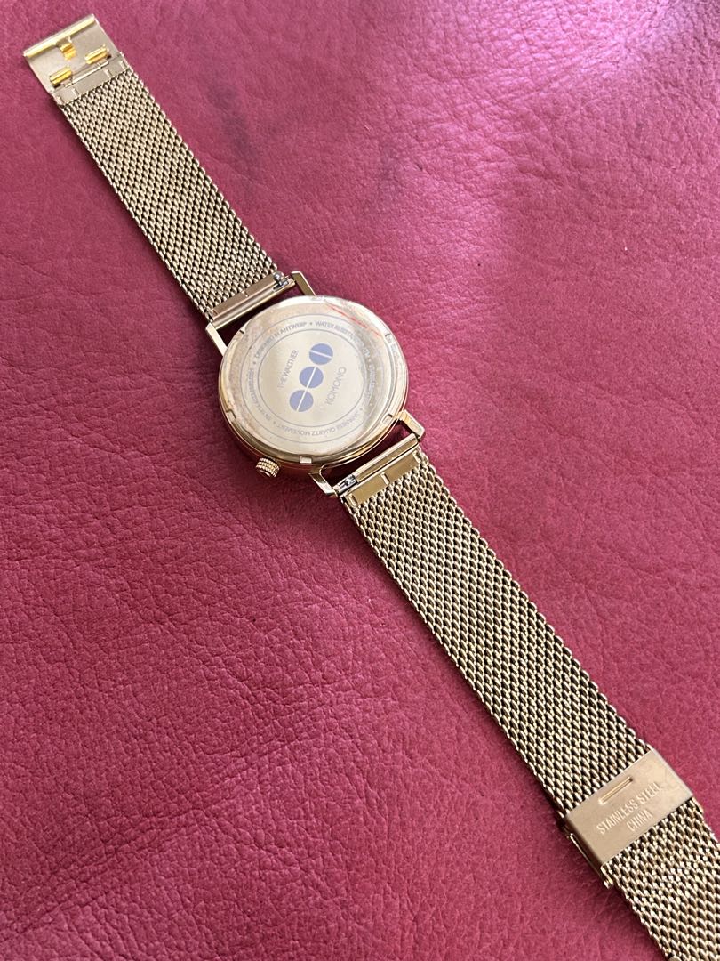 Komono Analog Quartz Men コモノ ワルサーゴールド アナログwatch未使用品battery Replaced