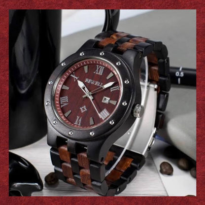 Bewell M-6-KF Analog Quartz Men よろしくね 高級感溢れるお洒落な天然木軽量防水 夜光表示 大人気 Watch