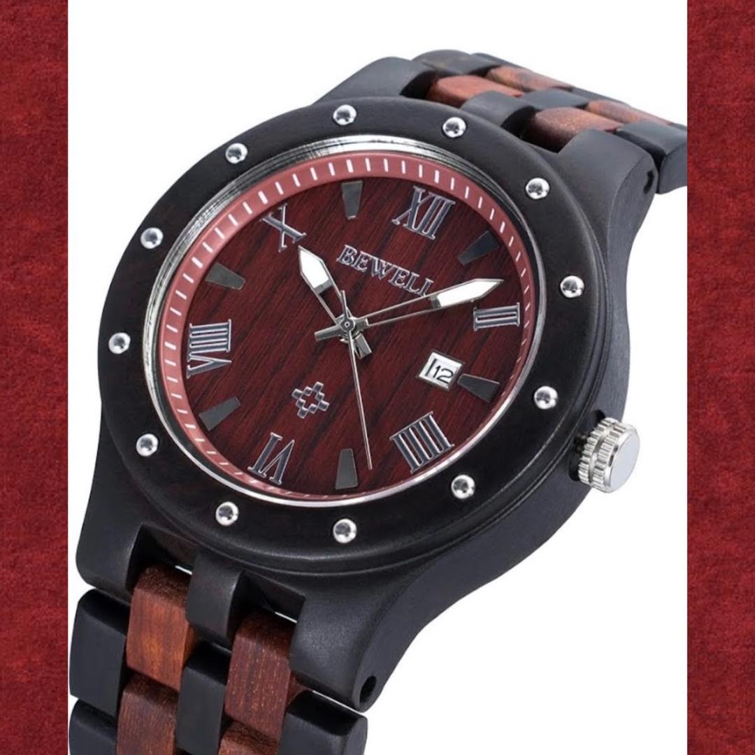Bewell M-6-KF Analog Quartz Men よろしくね 高級感溢れるお洒落な天然木軽量防水 夜光表示 大人気 Watch