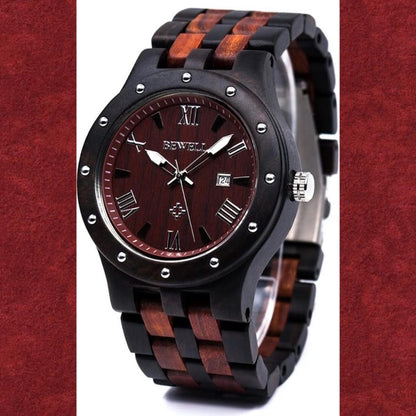 Bewell M-6-KF Analog Quartz Men よろしくね 高級感溢れるお洒落な天然木軽量防水 夜光表示 大人気 Watch