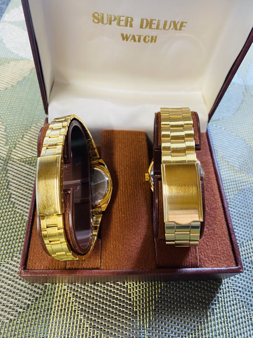 Ligun Analog Quartz Men リグン リガン ゴールド文字盤watch2個セット