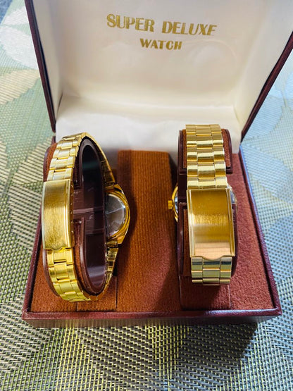 Ligun Analog Quartz Men リグン リガン ゴールド文字盤watch2個セット