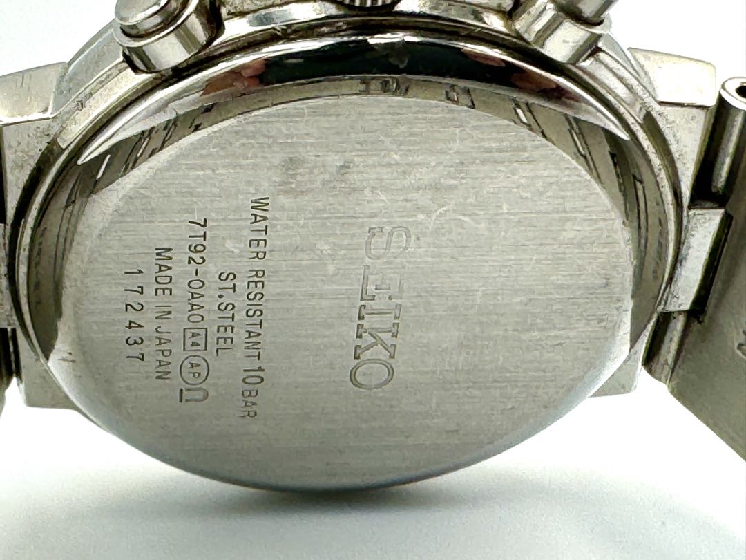 Seiko Lukia 7T92-0AA0 Analog Quartz Unisex Adults Chronograph Date 34Mm Vintage Men'S Watch For Parts