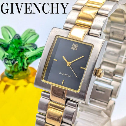 Givenchy Analog Quartz Men 稼働 ジバンシー Watch Boy’Ｓ スクエア ゴールド ロゴ