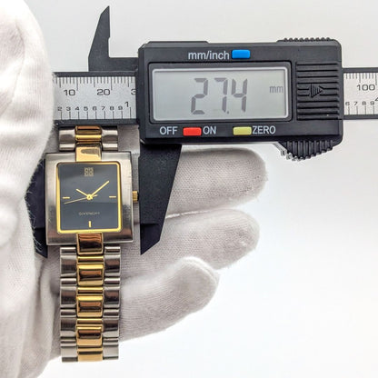 Givenchy Analog Quartz Men 稼働 ジバンシー Watch Boy’Ｓ スクエア ゴールド ロゴ