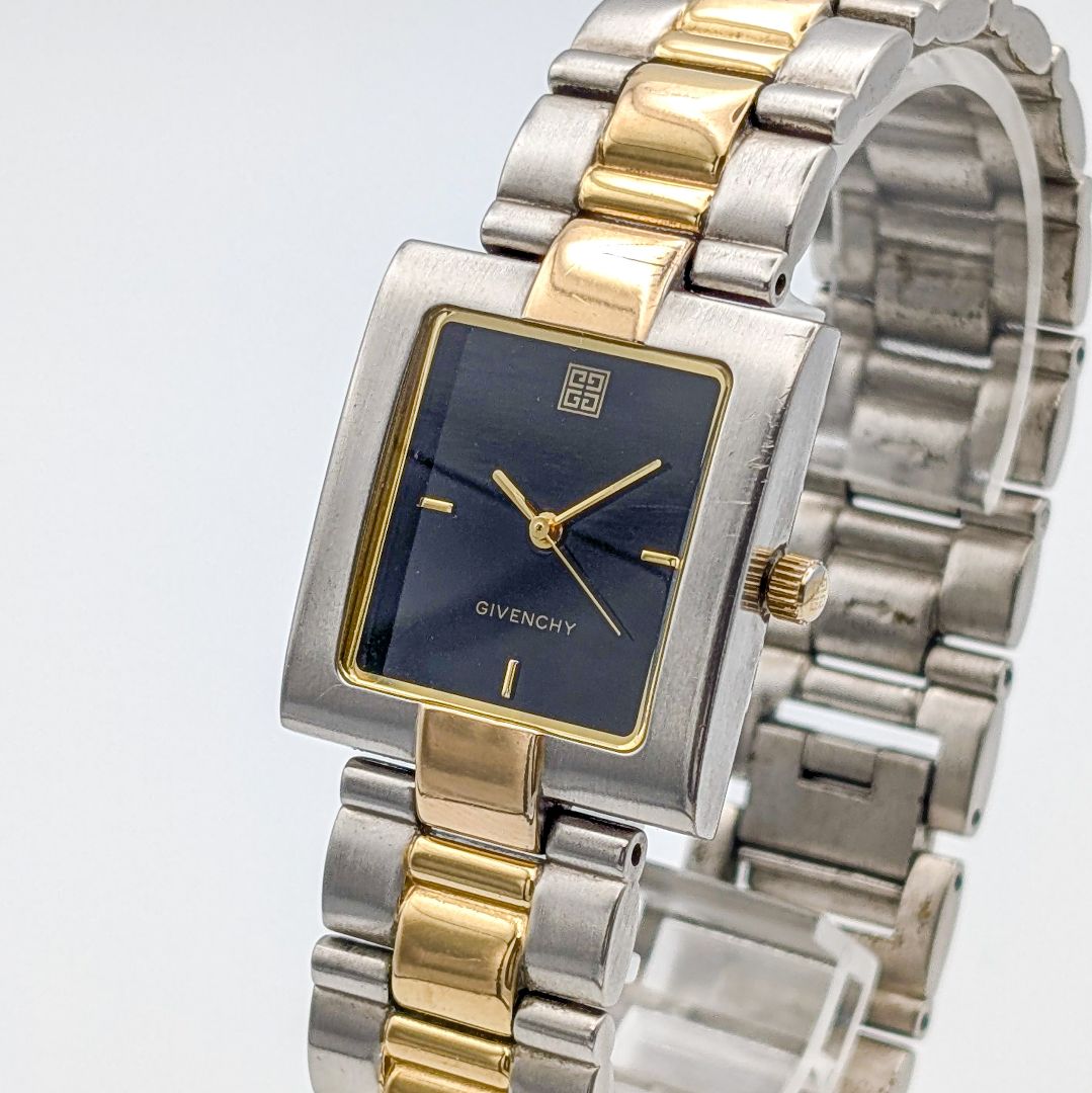 Givenchy Analog Quartz Men 稼働 ジバンシー Watch Boy’Ｓ スクエア ゴールド ロゴ