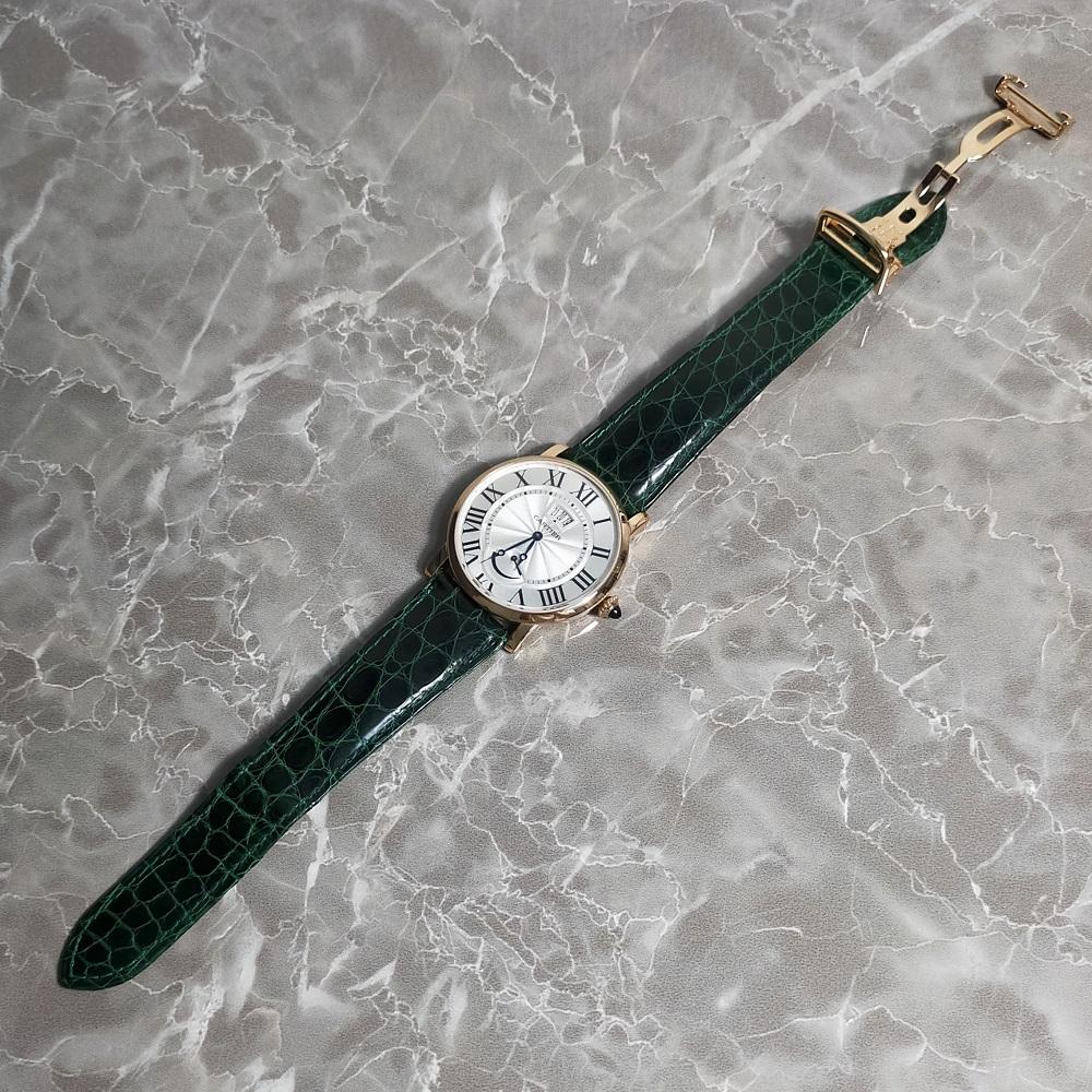 Cartier Analog Quartz Men 極上 カルティエ用 アリゲーター ベルト 22