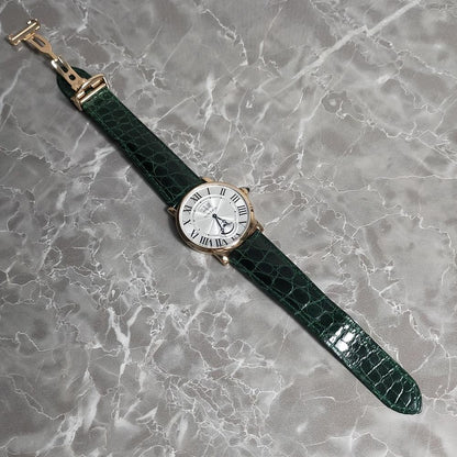 Cartier Analog Quartz Men 極上 カルティエ用 アリゲーター ベルト 22