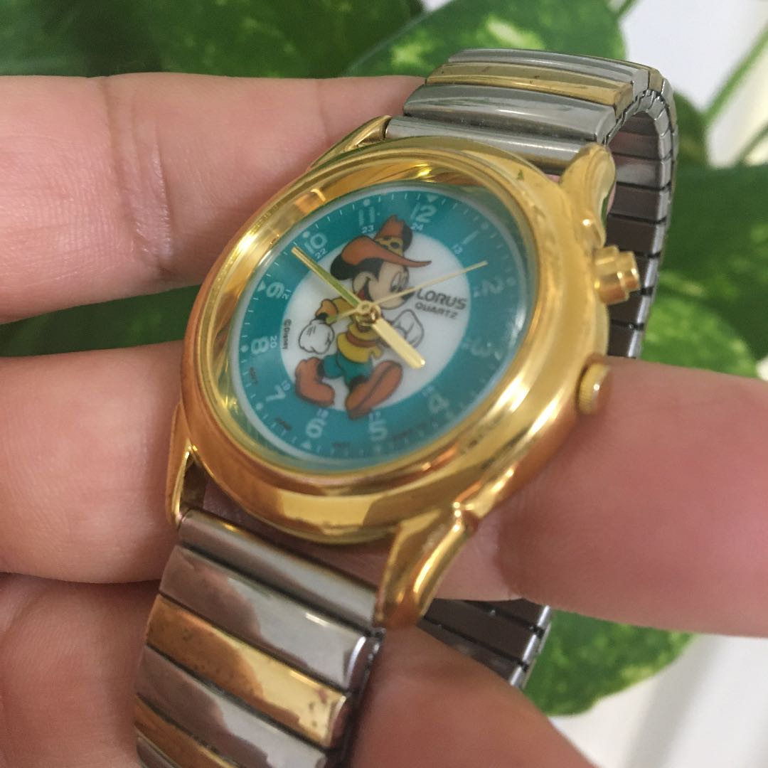 LORUS Disney Analog Quartz Women ロラス 希少 レトロ ミッキー Watch