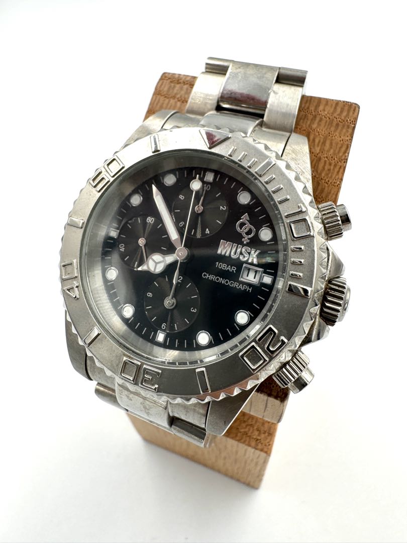 Musk Analog Quartz Men Chronograph Watch