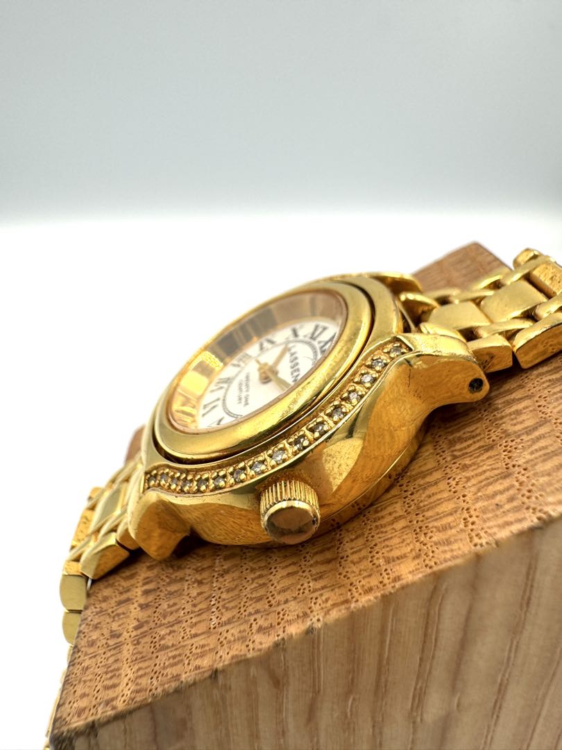Lassen Analog Quartz Men Gold Coin Watch Untested For Parts