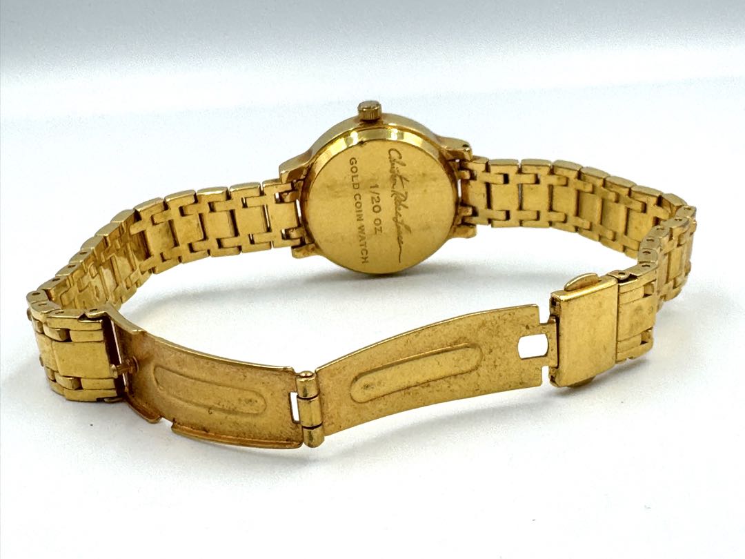 Lassen Analog Quartz Men Gold Coin Watch Untested For Parts