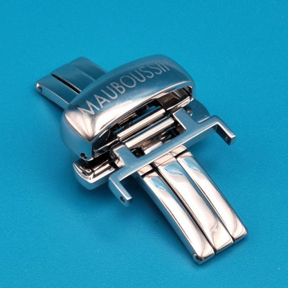 Analog Quartz Men Men Mauboussin Genuine Butterfly Buckle 16Mm Silver Tone