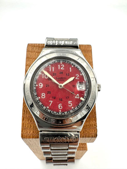 Swatch SWATCH Irony Analog Quartz Unisex Adults Wristwatch 37Mm Stainless Steel Red Dial