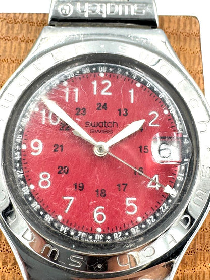 Swatch SWATCH Irony Analog Quartz Unisex Adults Wristwatch 37Mm Stainless Steel Red Dial
