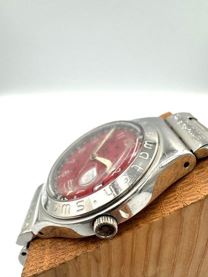 Swatch SWATCH Irony Analog Quartz Unisex Adults Wristwatch 37Mm Stainless Steel Red Dial
