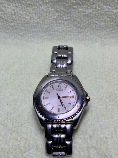 Seiko Lucent Analog Quartz Women Battery Replaced Watch Silver