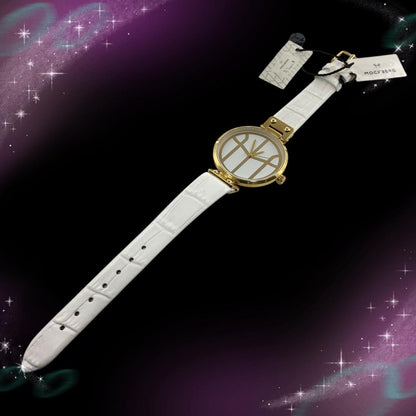 Mockberg Analog Quartz Women X Tsugumi Watarai Collaboration Watch White Strap Excellent Condition