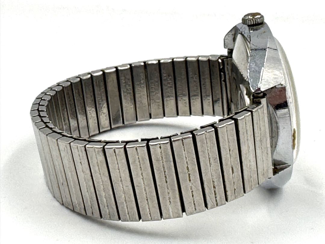 Timex Electric Analog Quartz Men Vintage Round Silver Sunburst Dial Speidel Band Watch For Parts